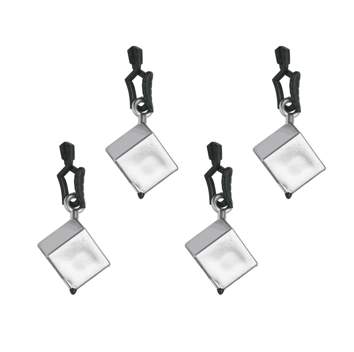 Tischtuchbeschwerer mit Clip, 4 Stück, verschiedene Designs, hält Tischdecken sicher bei Wind und Bewegung, metallfarbene und schwarze Optik