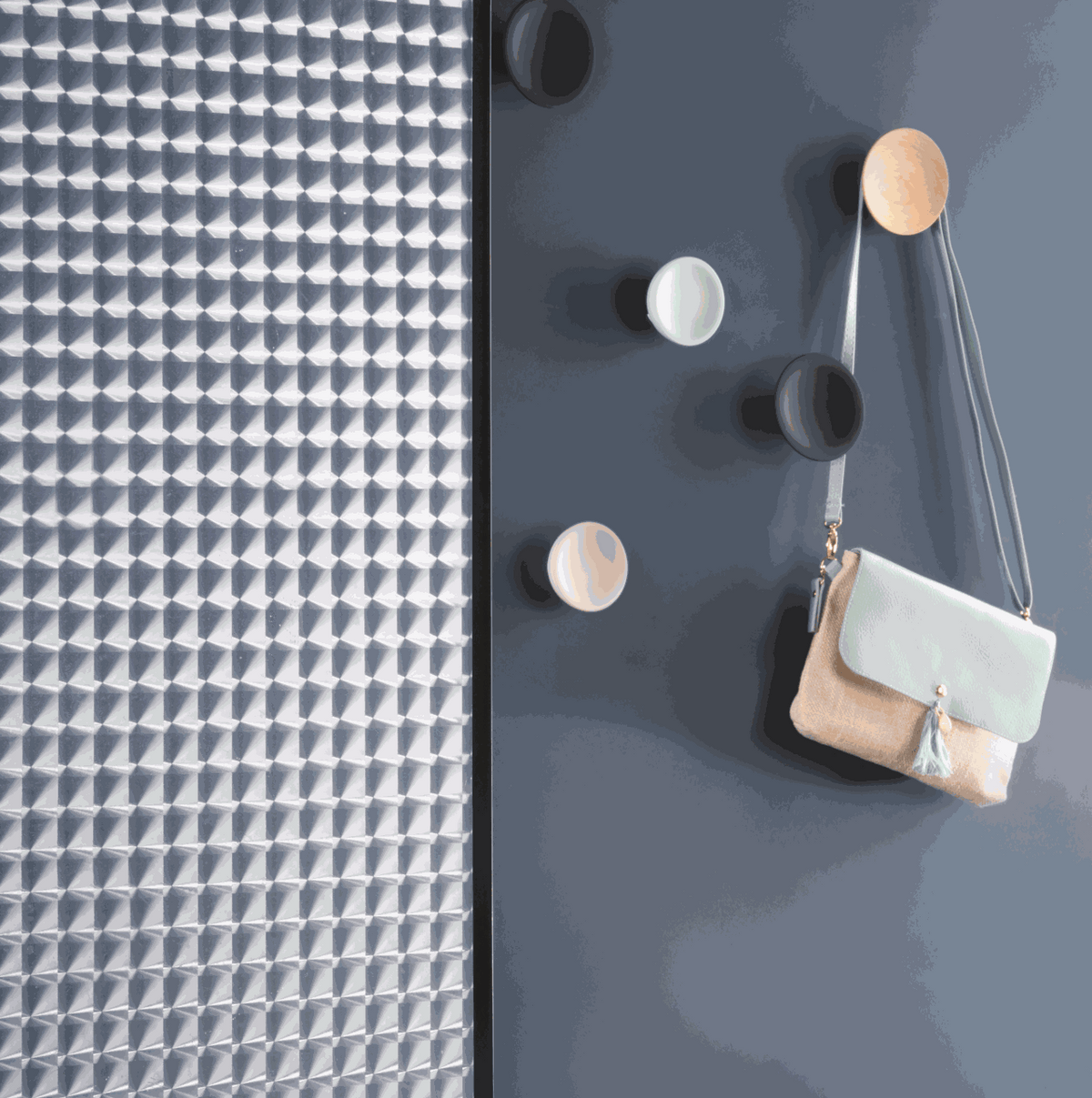 Vitrostatic Sichtschutzfolie Fenster mit geometrischem kantigem Muster for Sichtschutz und Tageslicht
