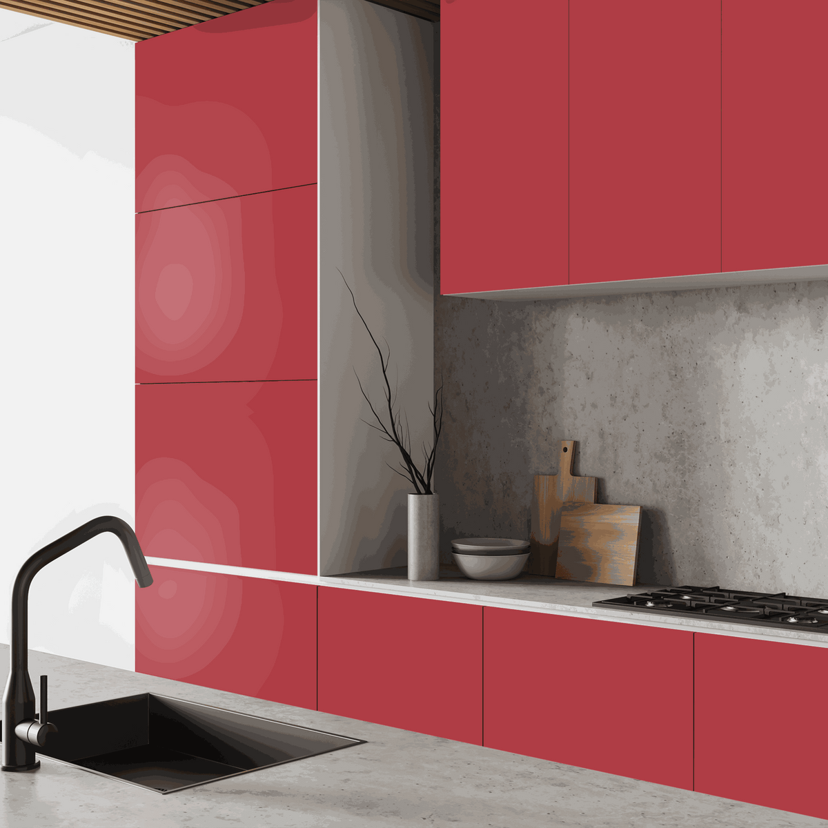 Klebefolie Premium Unimatt Rot matte Oberfläche widerstandsfähig für Möbel und Wohnräume
