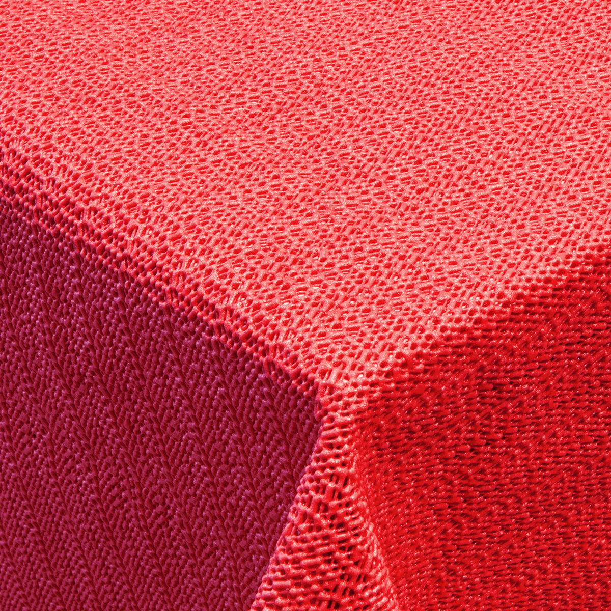 Gartentischdecke Rot aus strukturiertem PVC-Weichschaum mit matter, rutschhemmender Oberfläche und verstärkten Kanten