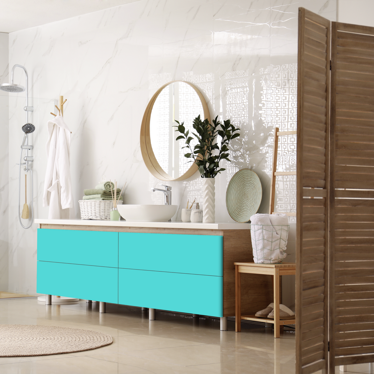 Vénilia Klebefolie Premium Unimatt Blau selbstklebende matte Dekorfolie für Möbel und Wände