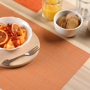 Gewebtes Tischset in Orange aus Kunststoff mit rechteckiger Form und strukturierter Weboptik, abwischbar