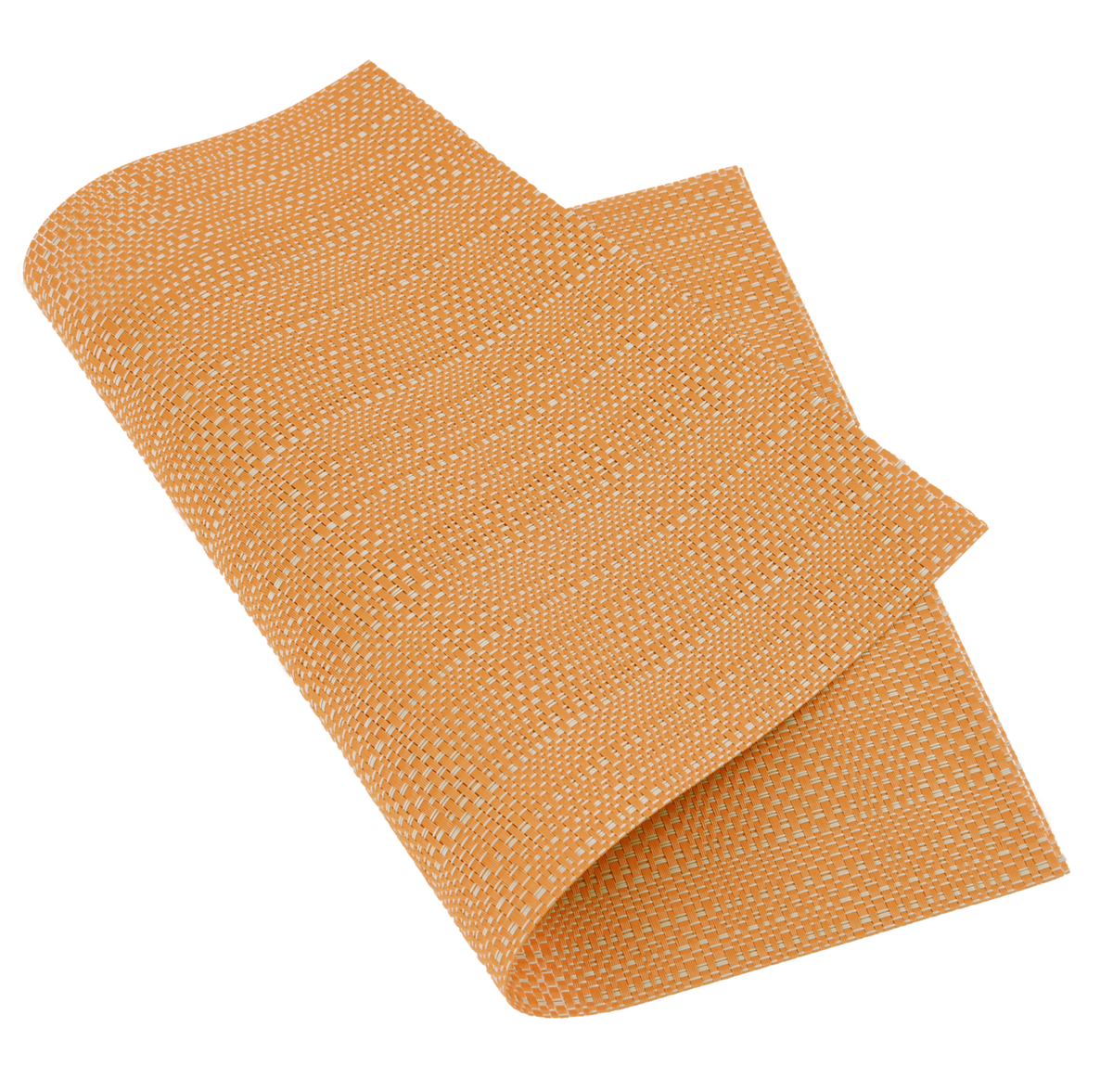Gewebtes Tischset in Orange aus Kunststoff mit rechteckiger Form und strukturierter Weboptik, abwischbar
