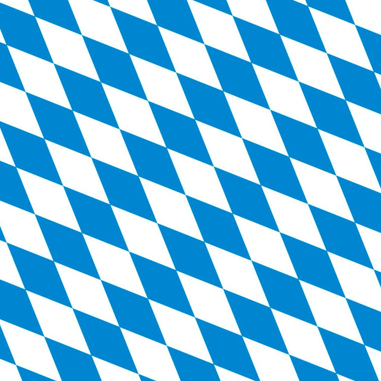 Tischdecke Party aus glattem PE/EVA-Schaum mit blau-weißem Rautenmuster im bayerischen Stil