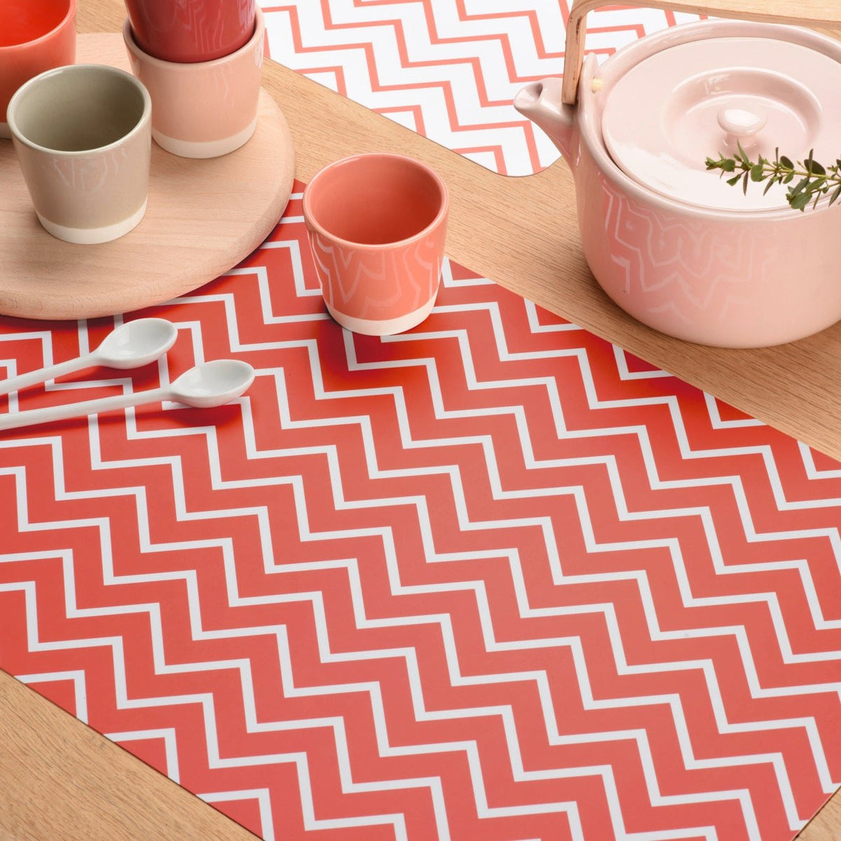 Rechteckiges Vénilia Tischset Zigzag aus Polypropylen mit moderne Grafik und pflegeleichtem Material