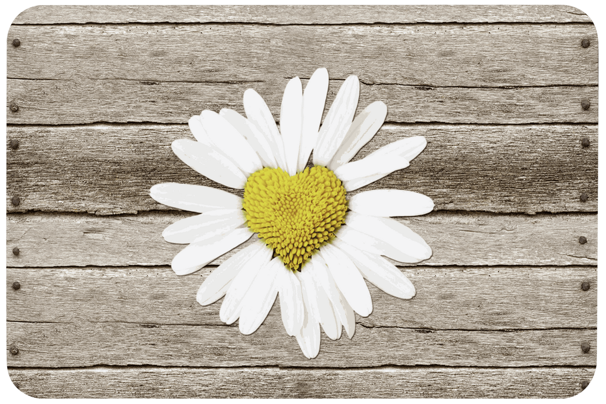 Rechteckiges Tischset Blumen mit Margeritenmotiv zum Schutz von Tischflächen beim Essen