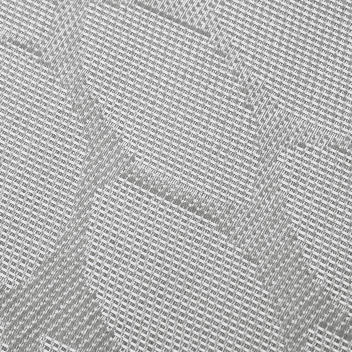Gewebtes Tischset Blätter aus Kunststoff in Grau und Weiß mit dichtem Flechtmuster und Blattmotiven