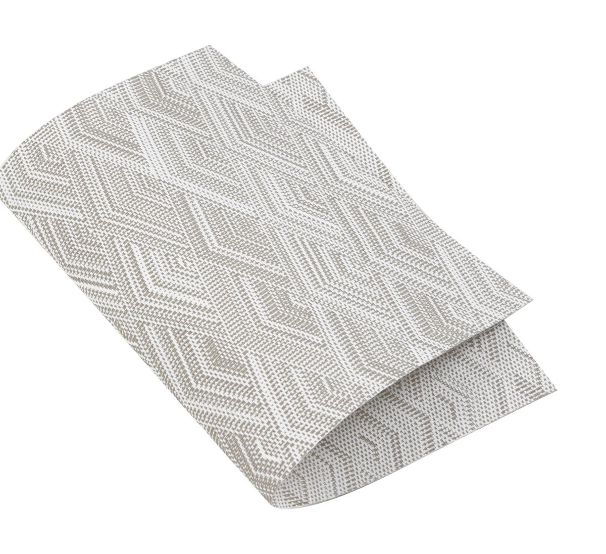 gewebtes Tischset aus Polypropylen in Weiß und Beige mit geometrischem Muster und rechteckiger Form