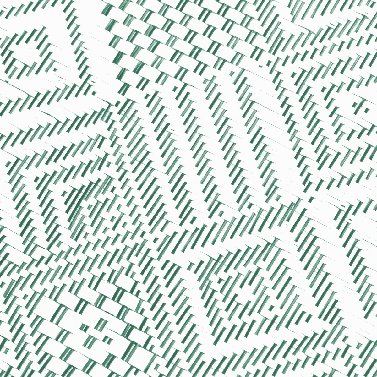 Gewebtes Tischset aus Polypropylen in Weiß und Grün mit grafischem geometrischem Webmuster, abwischbar