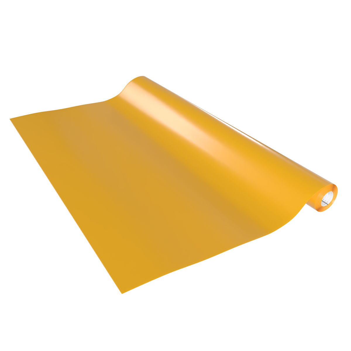 Klebefolie Standard in mattem Kurkumagelb aus robustem PVC, selbstklebend und als Rolle aufgerollt