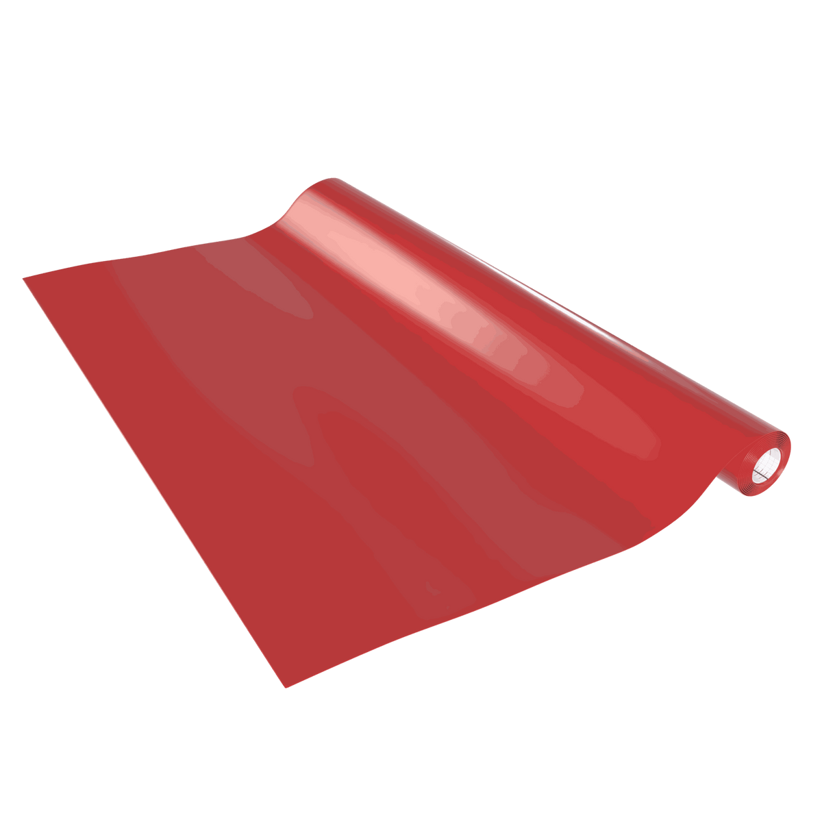 Klebefolie Standard Uni Rot aus glänzend roter PVC-Folie, einfarbig und aufgerollt dargestellt