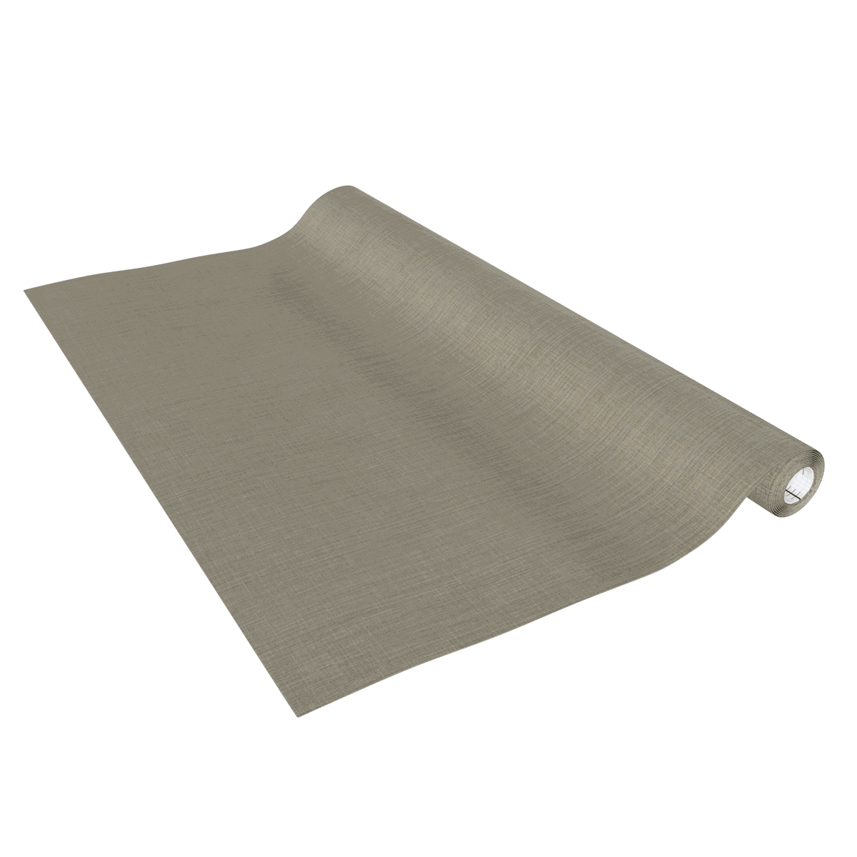 Klebefolie Leinen in mattem Beige mit geprägter Textilstruktur, als aufgerollte selbstklebende PVC-Folie dargestellt
