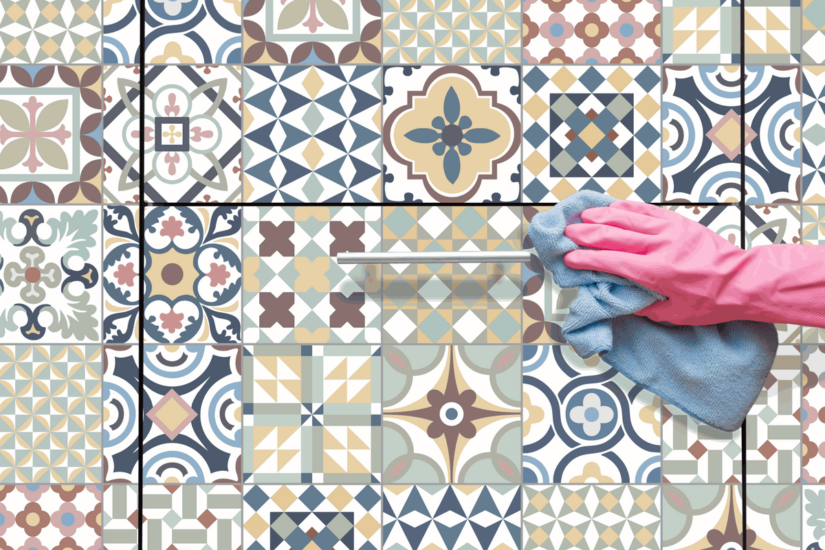 Vénilia Klebefolie Premium Tiles moderne Fliesenoptik selbstklebend langlebig und kratzfest