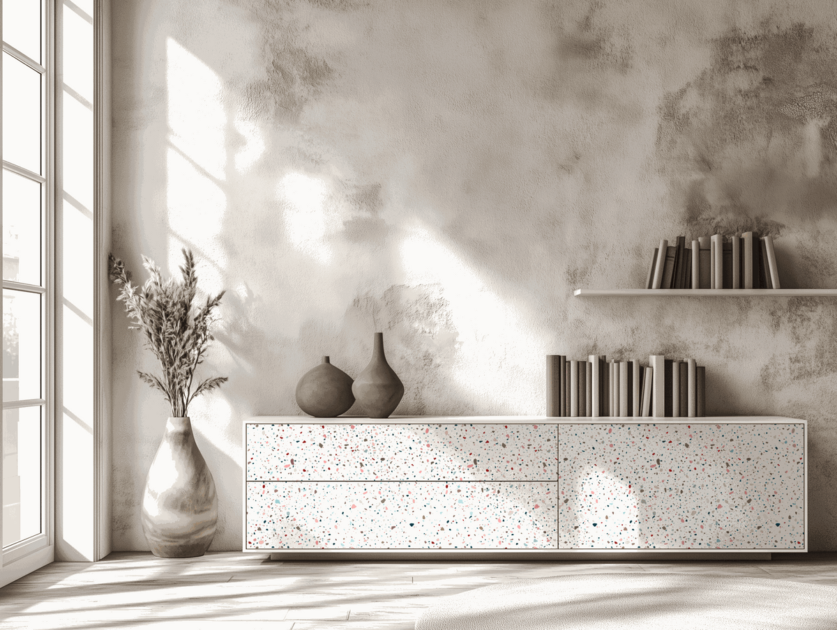 Vénilia Klebefolie Premium Terrazzo Viva in modernem Farb-Mix für Möbel und Oberflächen