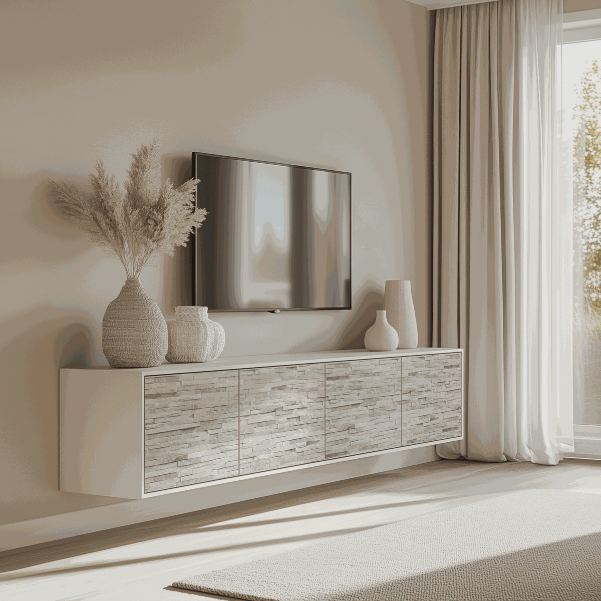 Vénilia Klebefolie Premium in Steinmauer-Optik für moderne Ziegelwandgestaltung