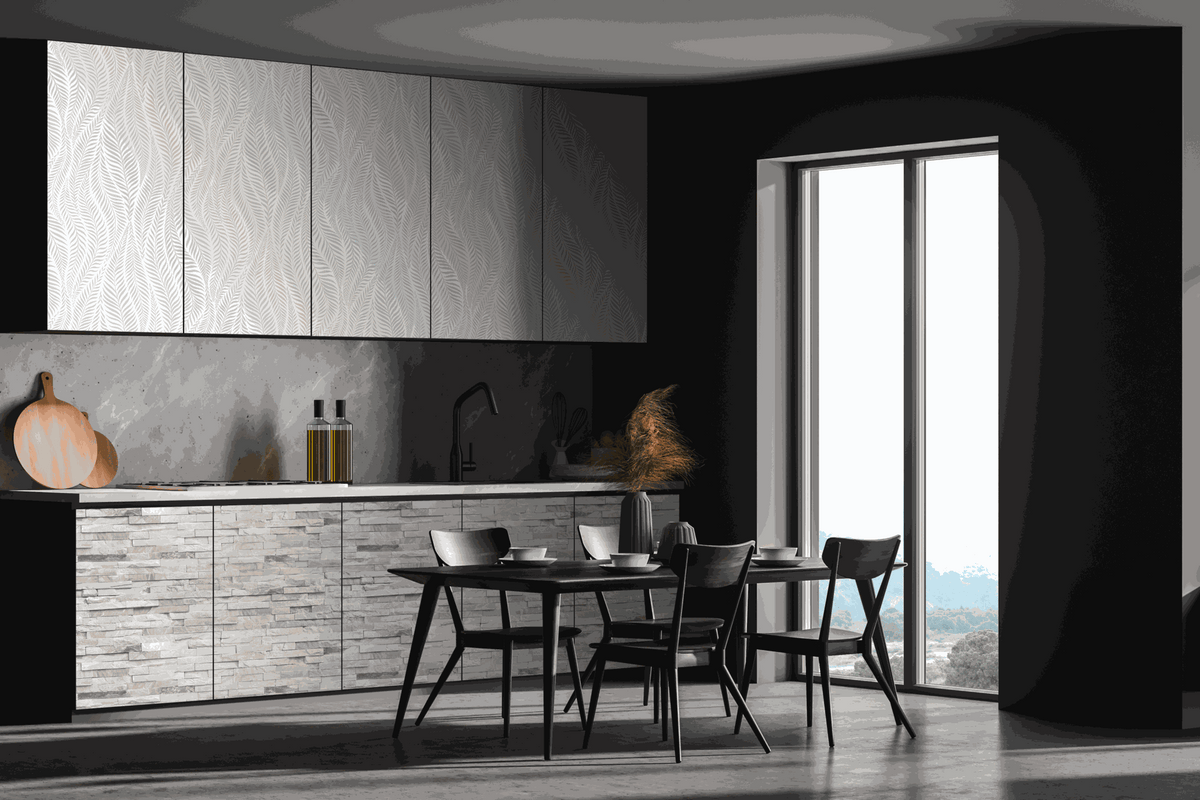 Vénilia Klebefolie Premium mit modernem Blätter-Design für Möbel und Oberflächen