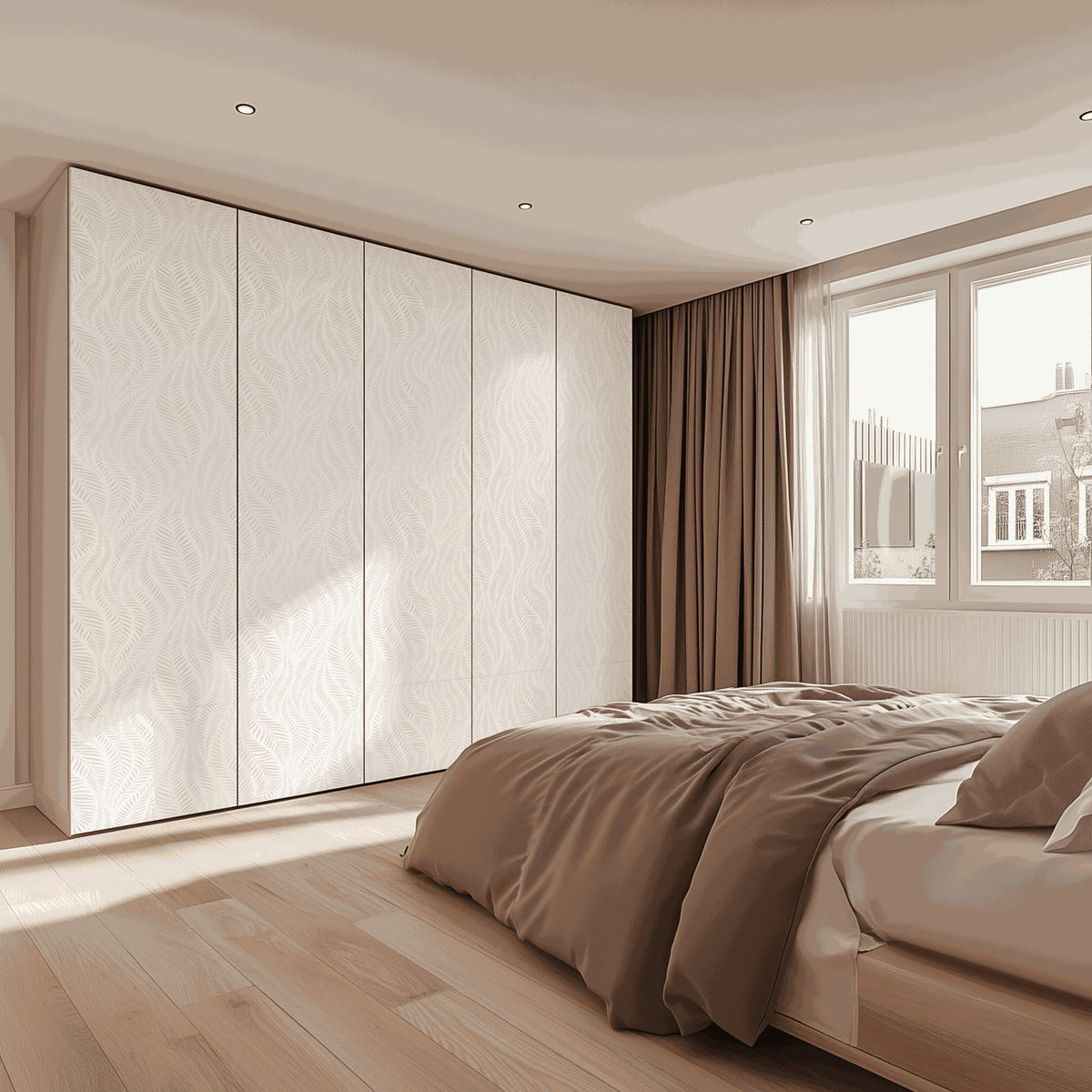 Vénilia Klebefolie Premium mit modernem Blätter-Design zur dekorativen Oberflächengestaltung