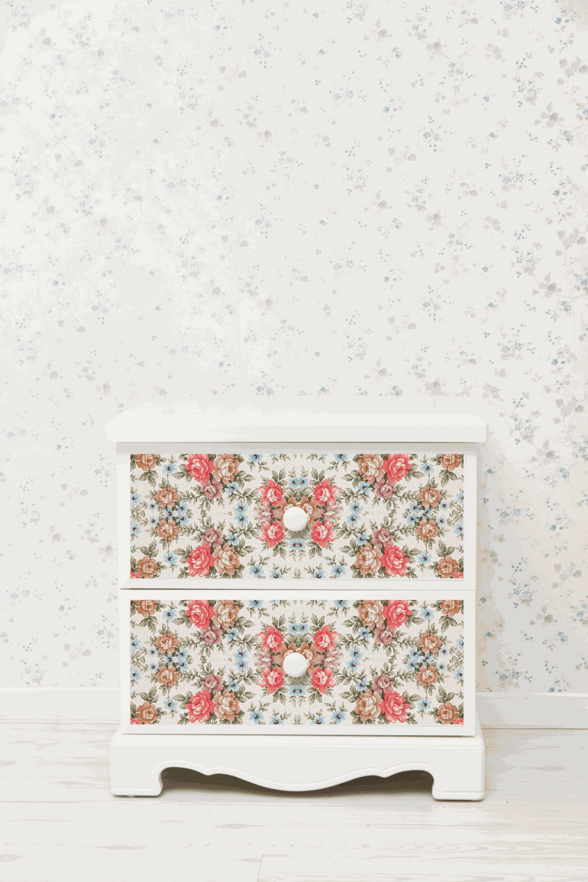 Vénilia Klebefolie Blumen mit floralem Muster für Möbel und Dekoration, selbstklebend, abwischbar und wasserabweisend