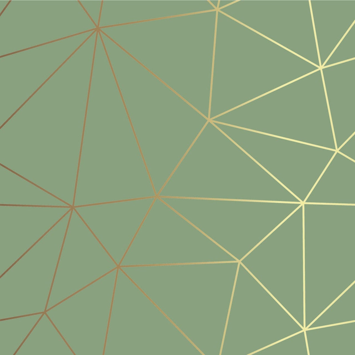 Tischset Geometrie in Salbeigrün mit grafischem Linienmuster aus geometrischen Polygonen in Beige und Terrakotta
