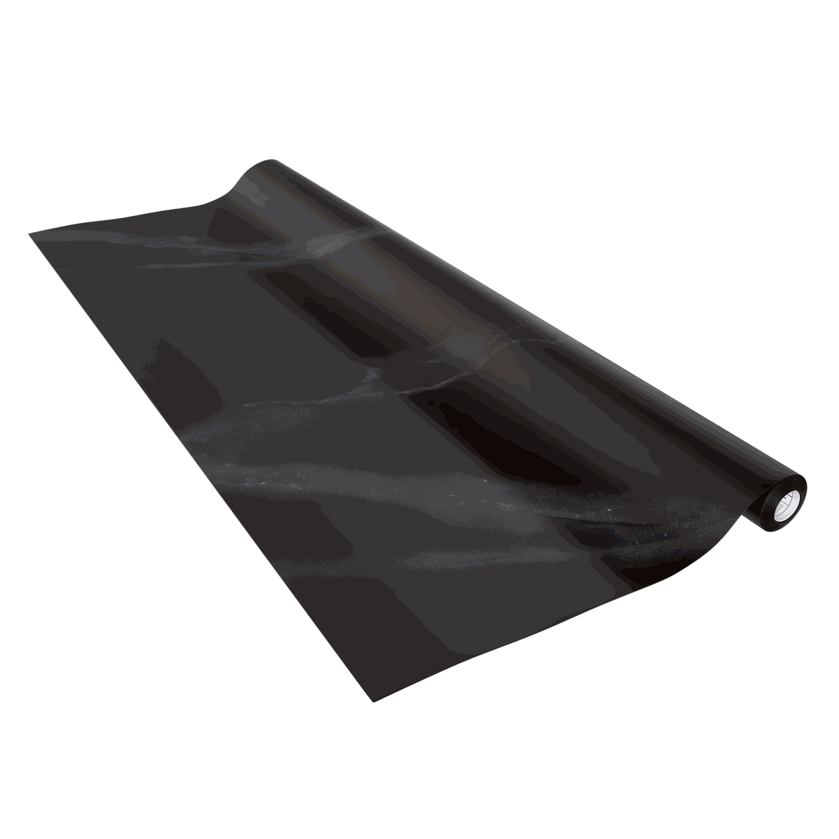 Klebefolie Standard in schwarzer Marmoroptik mit glänzender, glatter Oberfläche und selbstklebender Rückseite