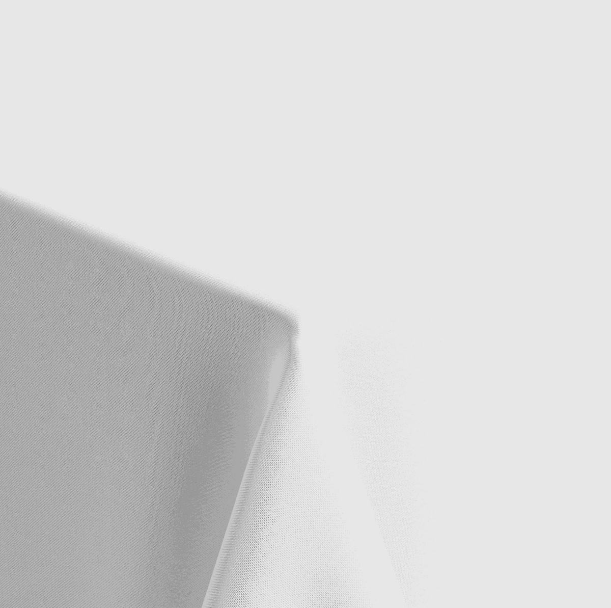 Textile Tischdecke Uni aus textilem Material in Hellgrau, einfarbig mit fein gewebter Struktur und abgerundetem Rand.