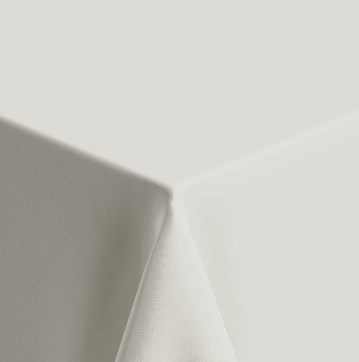 Textile Tischdecke Uni aus textilem Material in schlichtem Weiß mit feiner Webstruktur und sauberem Rand.