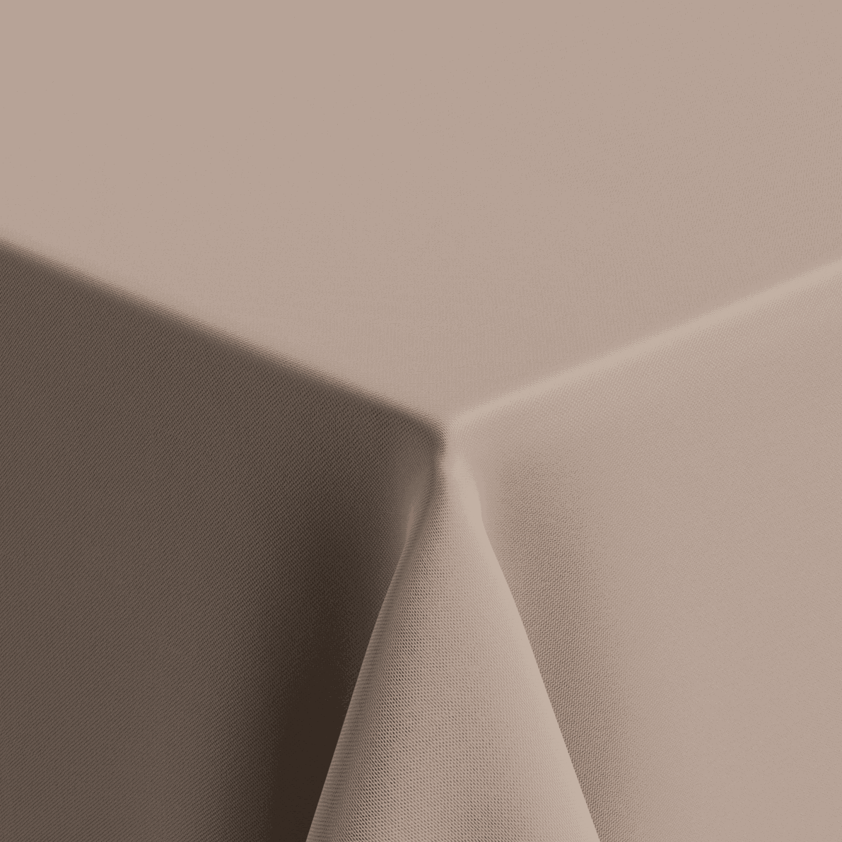 Textile Tischdecke Uni aus strukturiertem Textilgewebe in einfarbigem Beige mit sauber umgeschlagenen Kanten