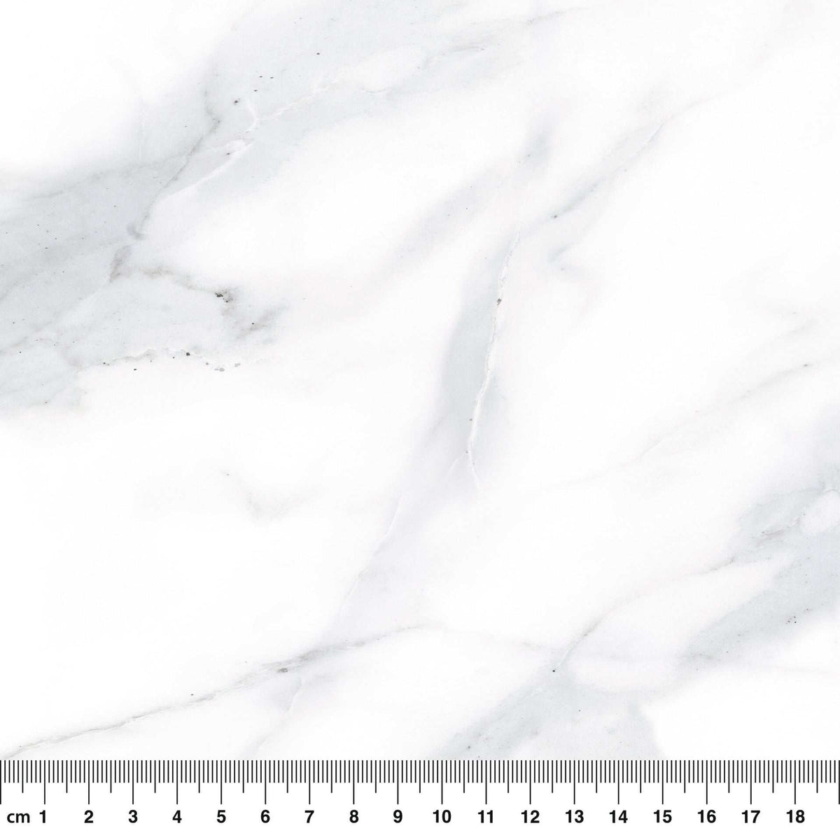 Klebefolie Standard in weißer Marmoroptik mit feiner grauer Maserung, glatte glänzende Oberfläche