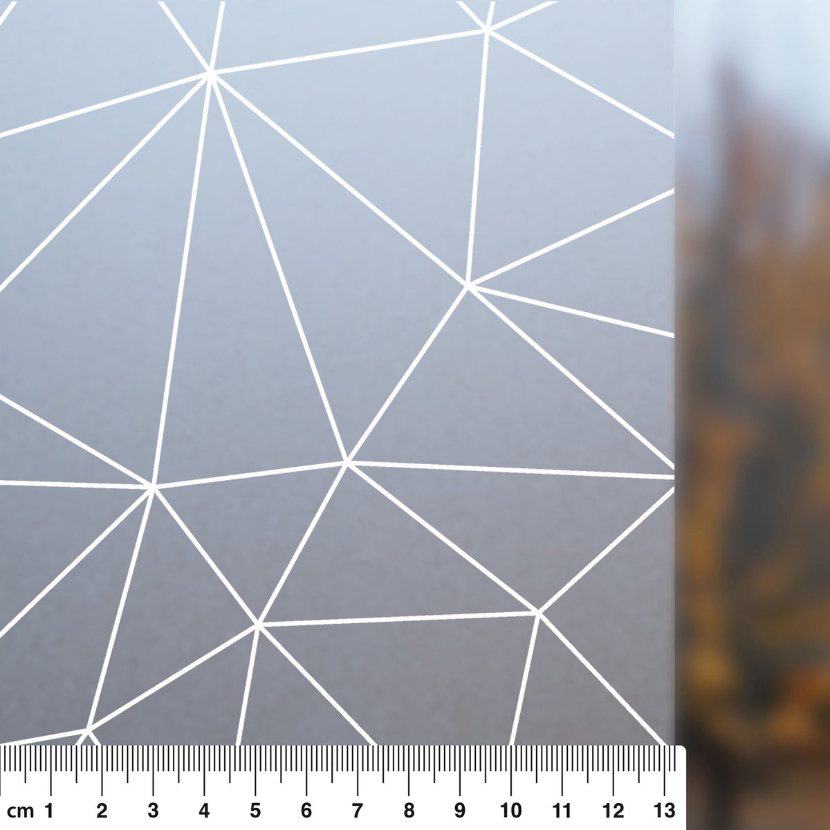 Vitrostatic Sichtschutzfolie mit geometrischem Muster für Fenster, lichtdurchlässig und dekorativ, bietet Privatsphäre ohne Verdunkeln